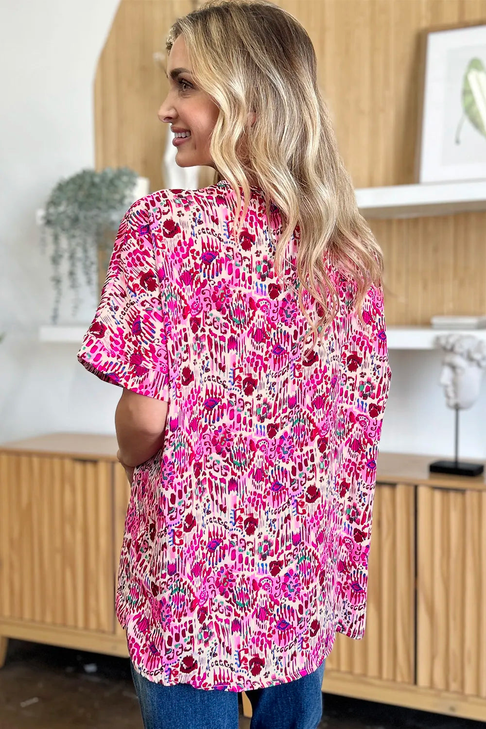 Double Take V-Neck Blouse - Top-Rated Short Sleeve Style.