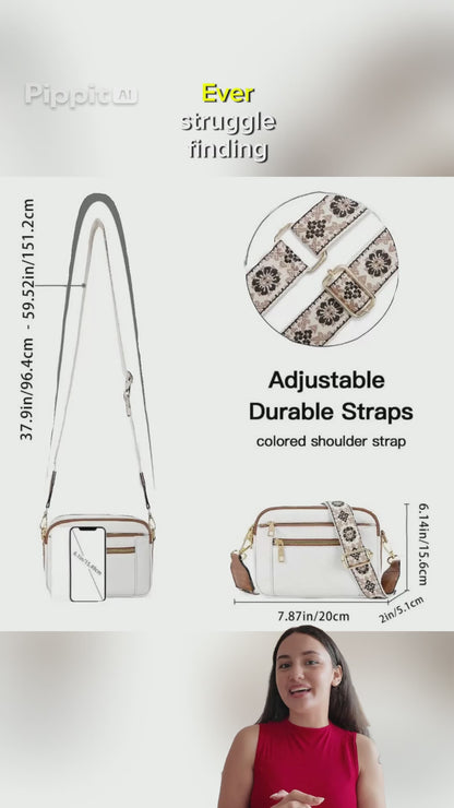 Two-Tone PU Leather Crossbody Bag – Stylish & Multi-Functional